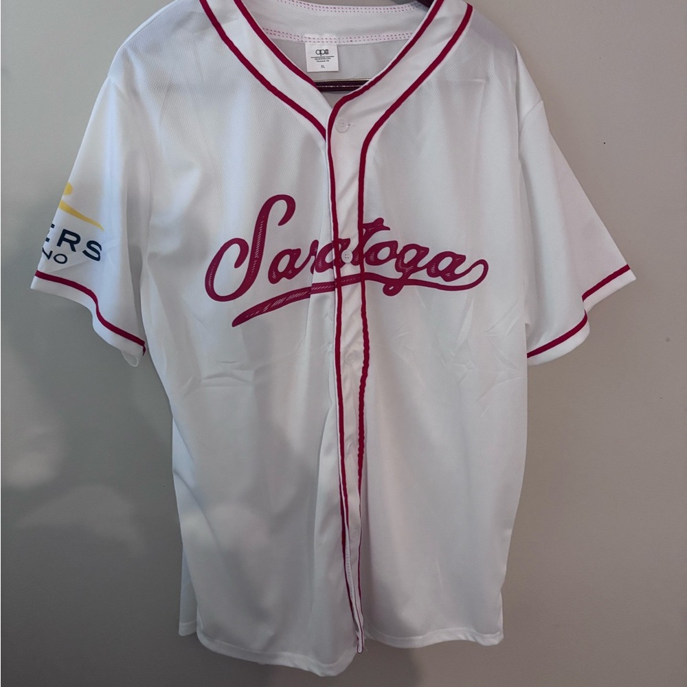 White and Red Baseball Jersey